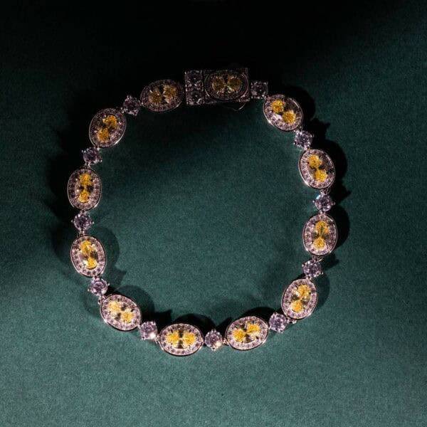 Omnia Asiya Yellow Bracelet In 925 Silver High Quality Simulated diamonds - OMNIASTORES UAE