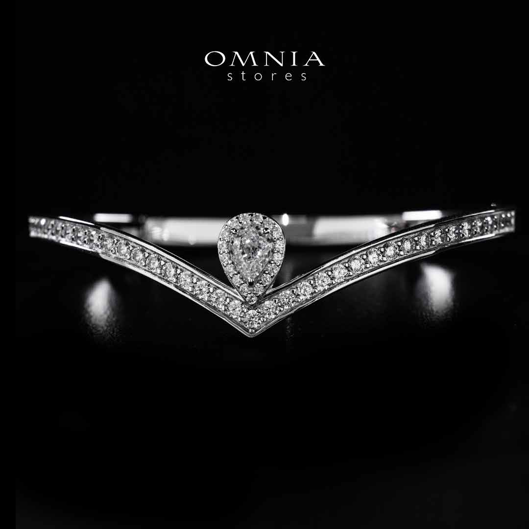 Omnia Asiyah Silver Bangle In 925 Silver High Quality Certified Lab Crafted Stones - OMNIASTORES UAE