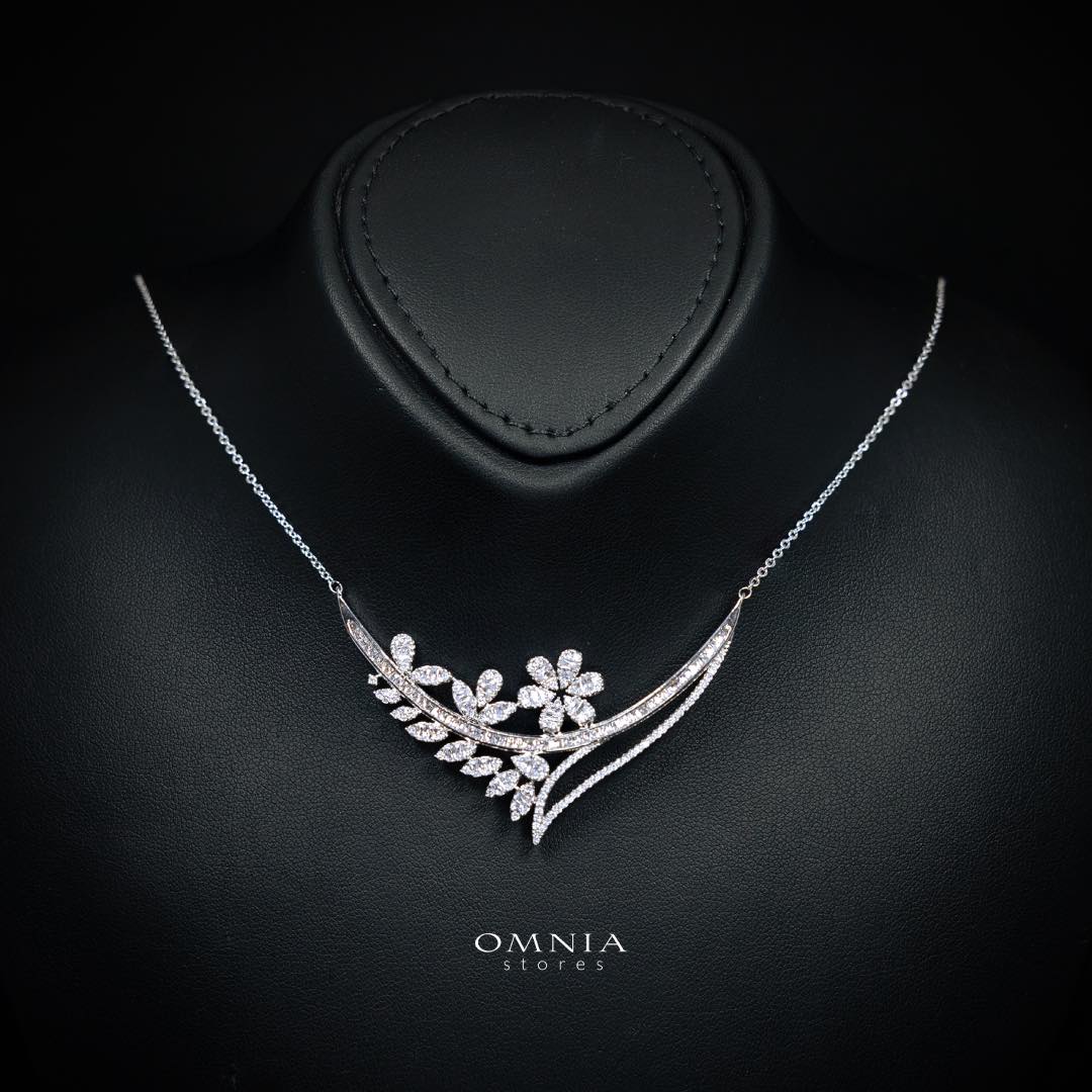 Omnia Celina Luxury White Full Set in High Quality Zircon Stone Rhodium Plated - OMNIASTORES KSA