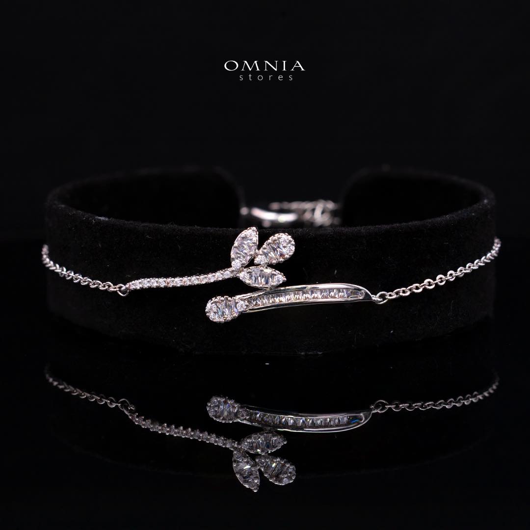 Omnia Celina Luxury White Full Set in High Quality Zircon Stone Rhodium Plated - OMNIASTORES KSA