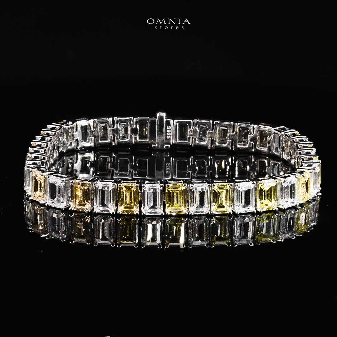 Omnia Sabreen Yellow and White Bracelet In 925 Silver High Quality Simulated Diamonds - OMNIASTORES UAE