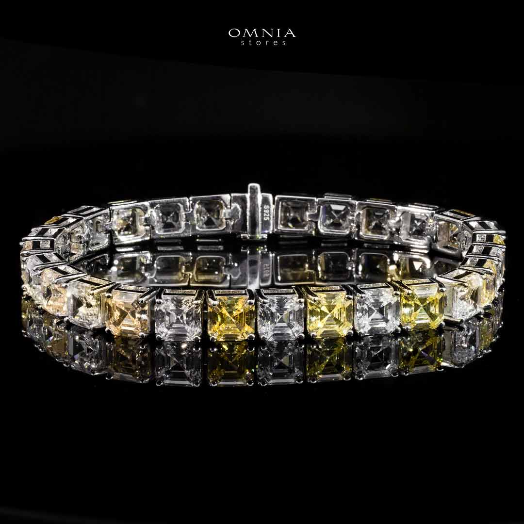 Omnia Jawhara Yellow and White Bracelet In 925 Silver High Quality Simulated Diamonds - OMNIASTORES UAE