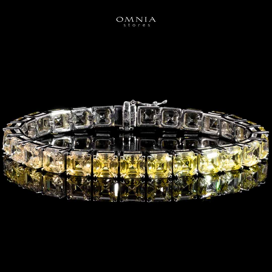 Omnia Zahira Yellow Bracelet In 925 Silver High Quality Simulated Diamonds - OMNIASTORES UAE