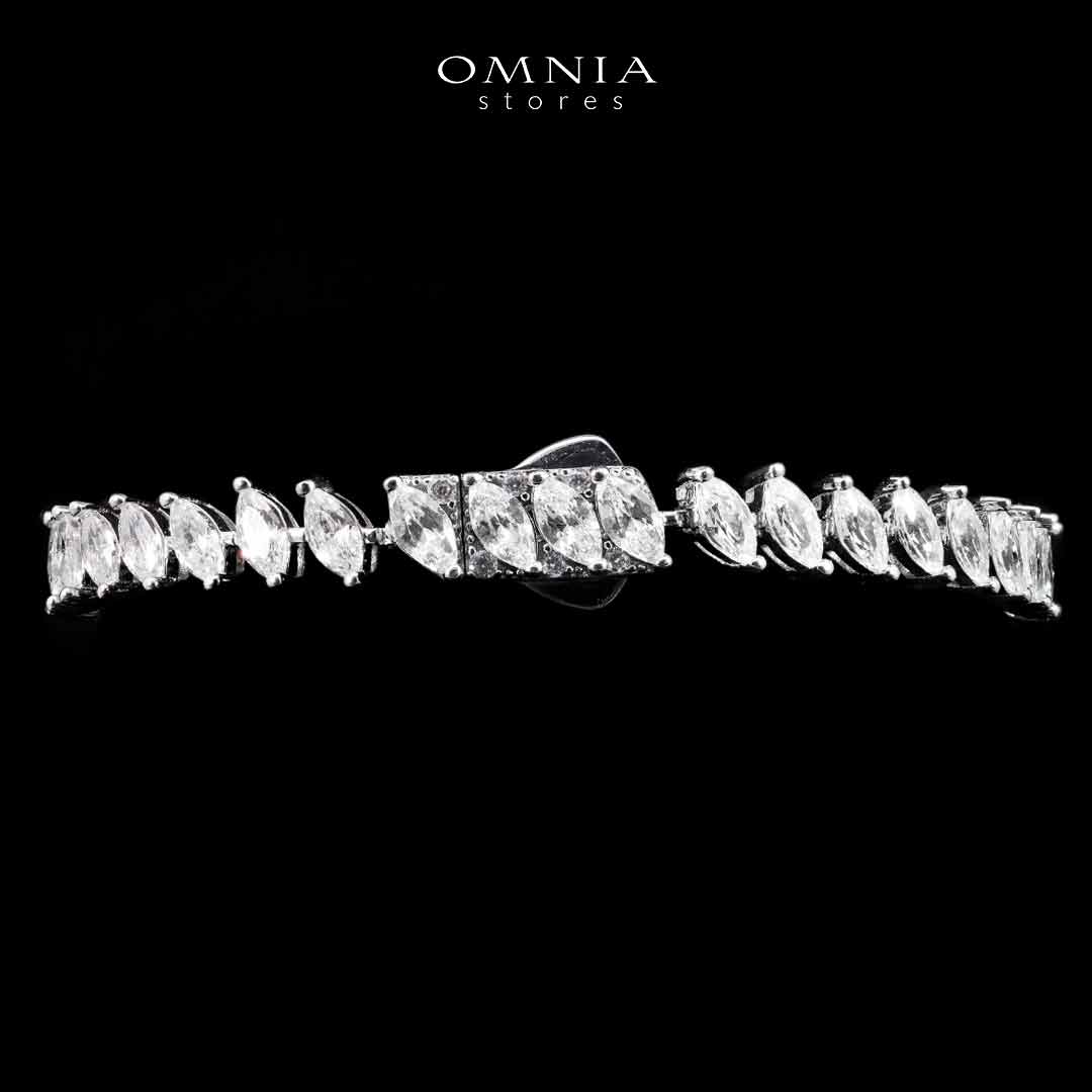Lamiaa Glint White Bracelet In 925 Silver High Quality Simulated Diamonds - OMNIASTORES UAE