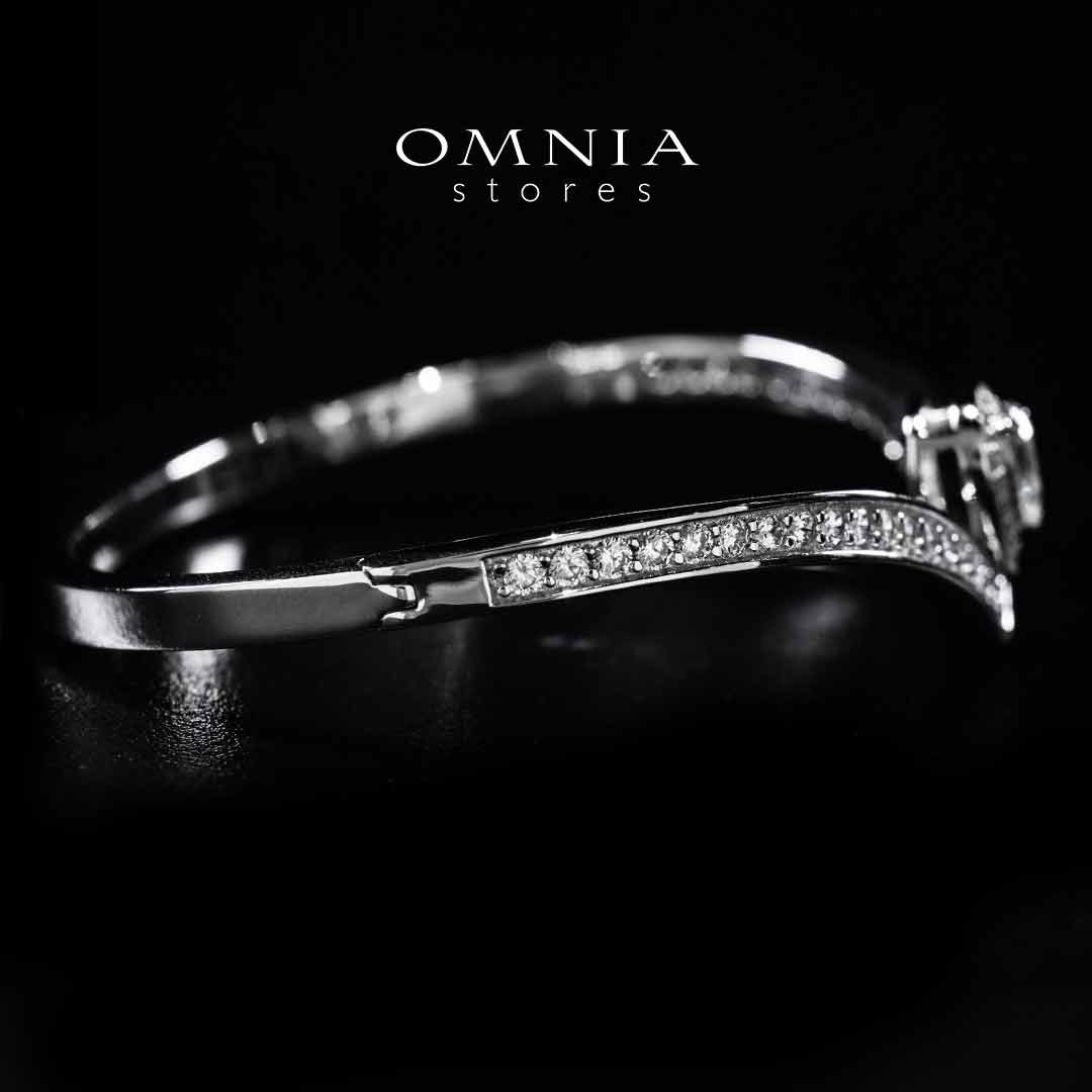 Omnia Asiyah Silver Bangle In 925 Silver High Quality Certified Lab Crafted Stones - OMNIASTORES UAE