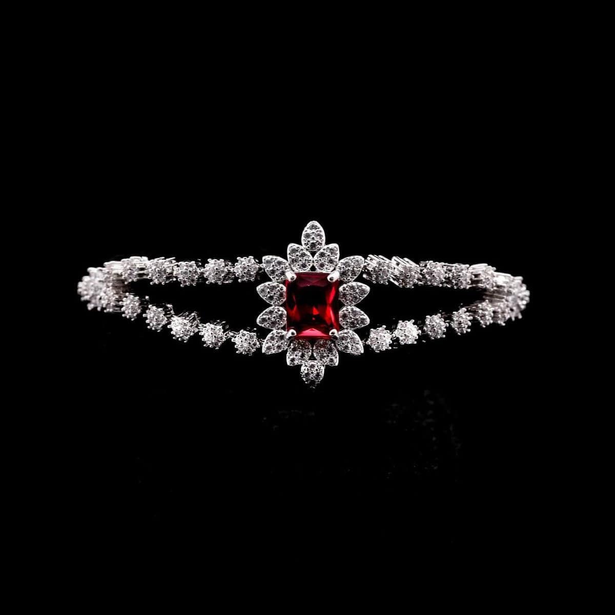 Omnia Blair Red Bridal Full Set High Quality Simulated Diamonds - OMNIASTORES UAE