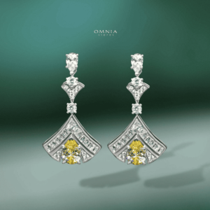 Omnia Elizabeth Yellow & White Bridal Full Set with Pear and Round Cut High-Quality Simulated Diamonds in a Stunning Two-Tone Rhodium Plated Finish - OMNIASTORES KSA