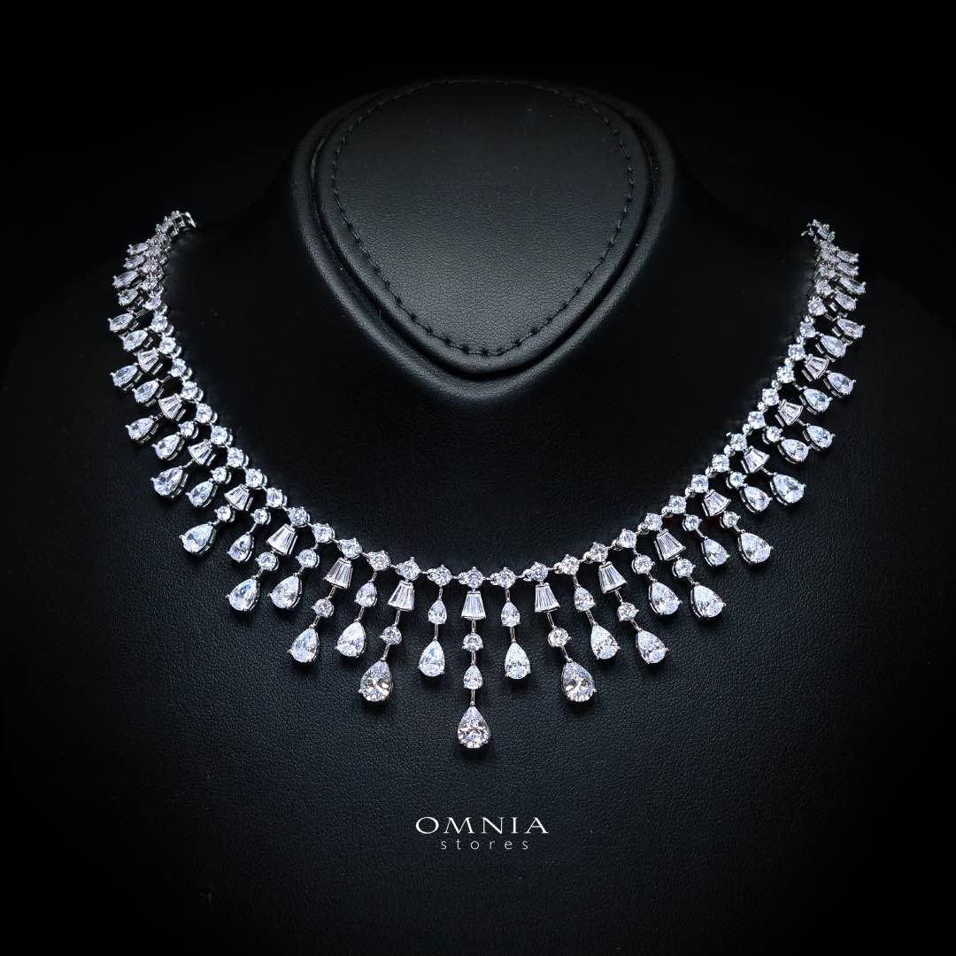 Xena White Luxury Bridal Full Set Premium Rhodium-Plated with High-Quality Zircon Stones - OMNIASTORES KSA