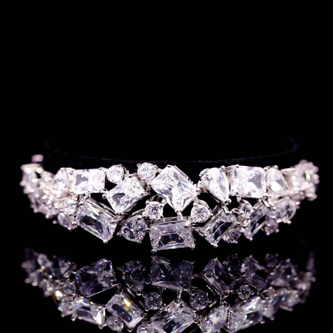 Omnia Anastasia White Luxury Bridal Full Set in High Quality Zircon Stone in Rhodium Plated - OMNIASTORES KSA