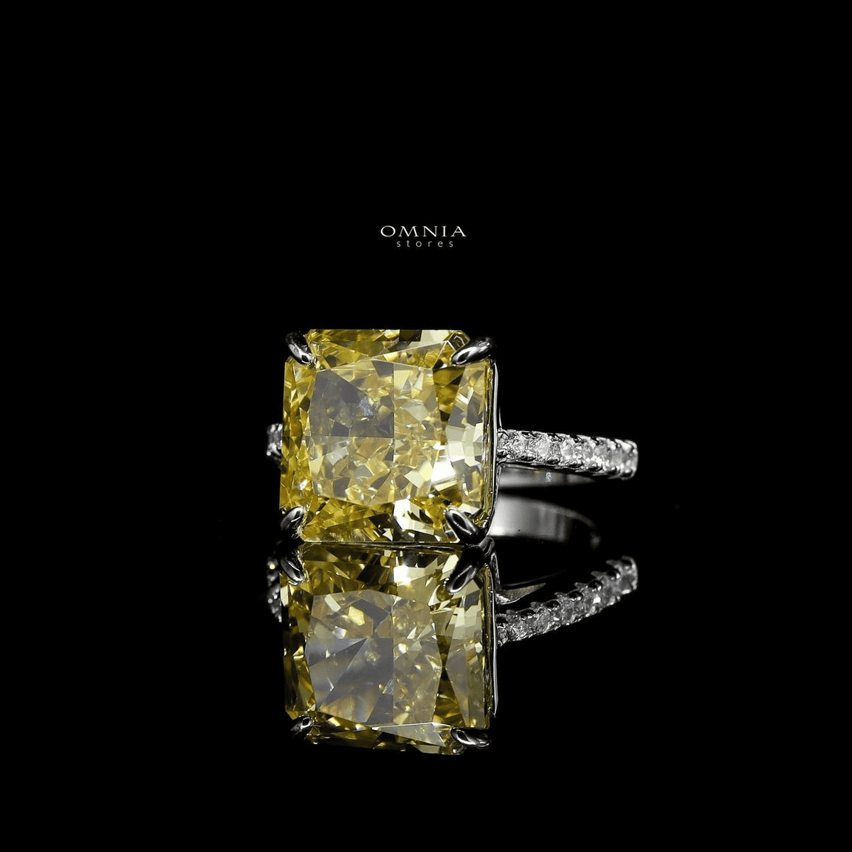 Omnia Adele Yellow 1.25 Carat Ring In 92.5 Silver High Quality Simulated Diamonds - OMNIASTORES UAE