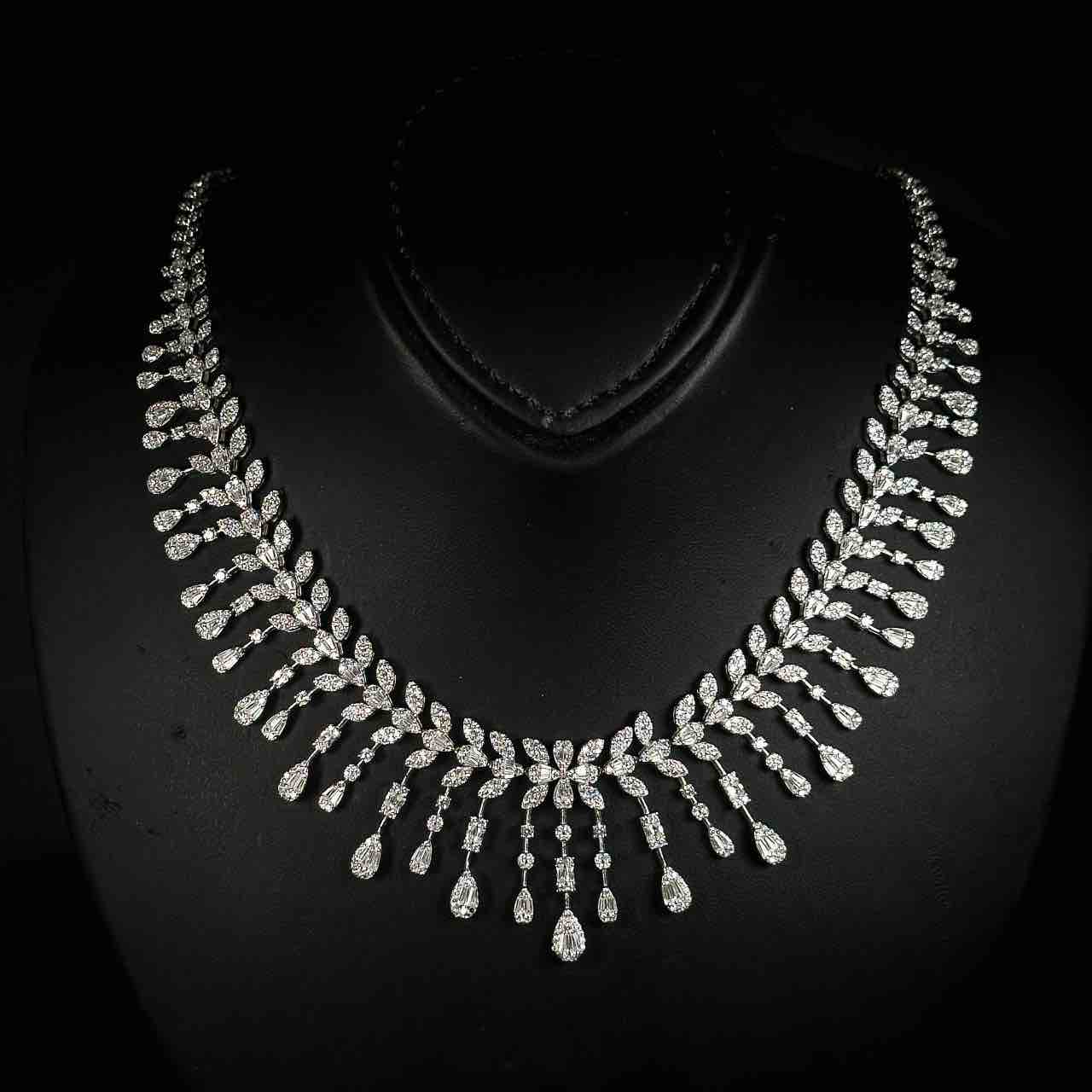 Omnia Fawziya White Bridal Full Set in 925 Silver High Quality Simulated Diamonds - OMNIASTORES KSA
