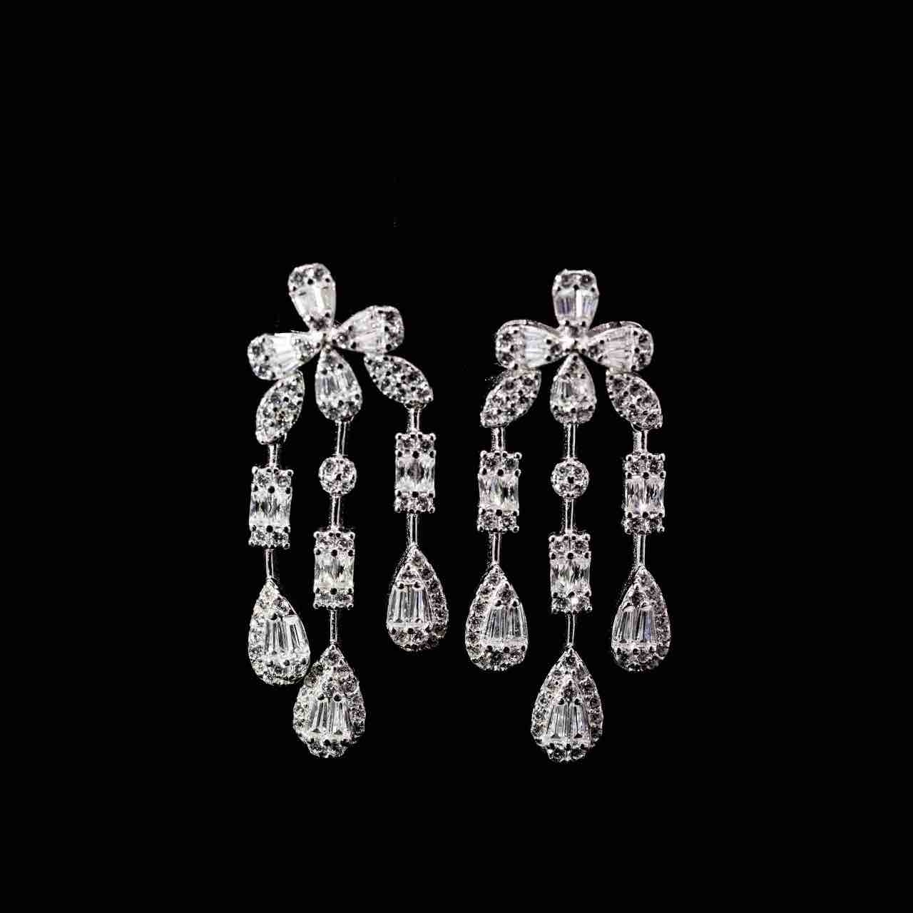 Omnia Fawziya White Bridal Full Set in 925 Silver High Quality Simulated Diamonds - OMNIASTORES KSA