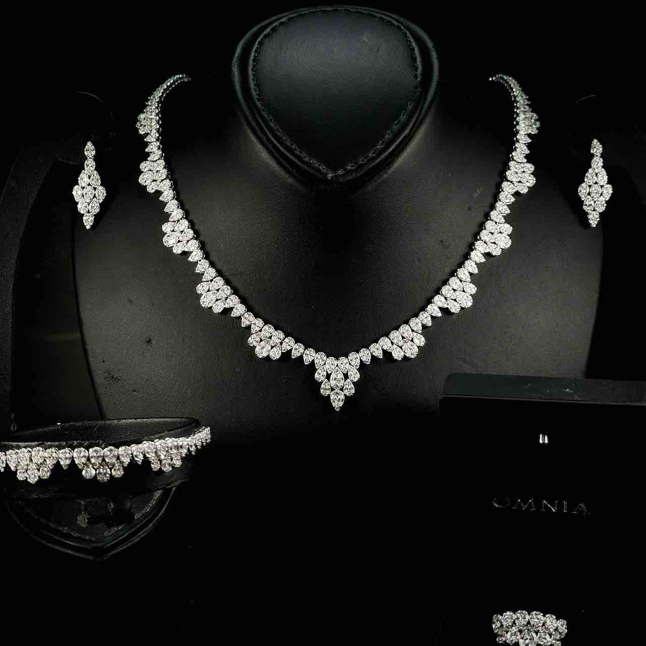 Omnia Lubaba White Bridal Full Set in 925 Silver High Quality Simulated Diamonds - OMNIASTORES UAE