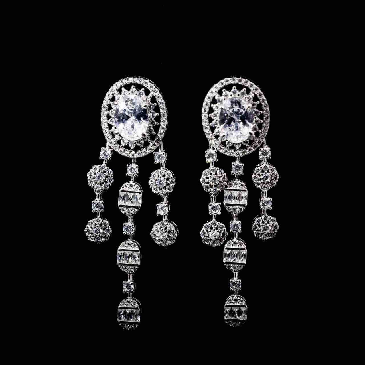 Omnia Manar White Bridal Full Set in 925 Silver High Quality Simulated Diamonds - OMNIASTORES UAE