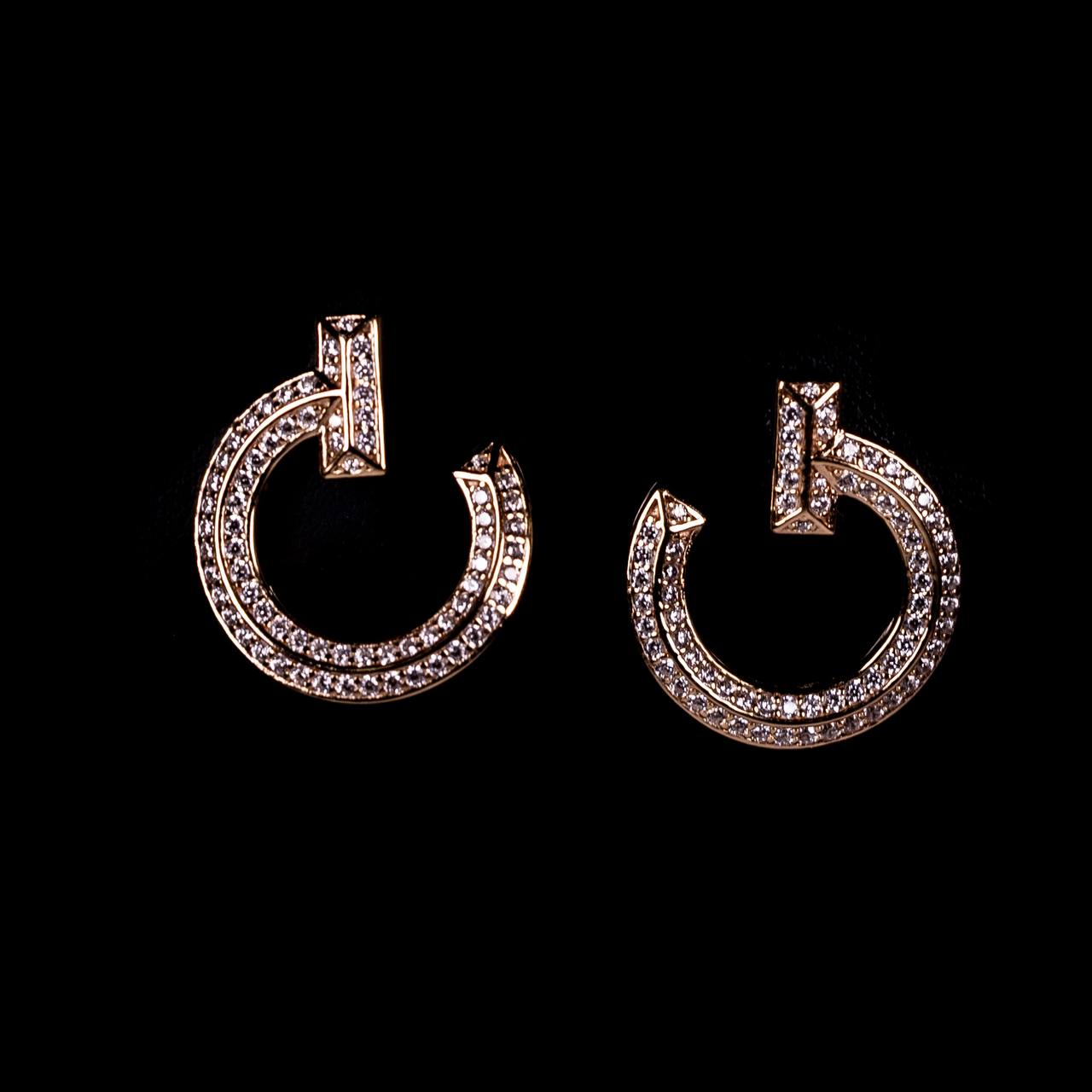 Omnia Sakina Rose Glod Stud Earrings In 925 Silver High Quality Certified Lab Crafted Stones - OMNIASTORES UAE