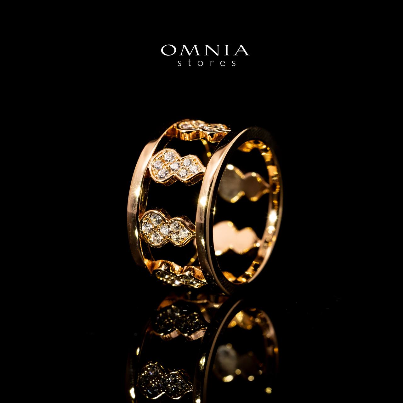Omnia Nayirah Rose Glod Ring In 925 Silver High Quality Certified Lab Crafted Stones - OMNIASTORES UAE