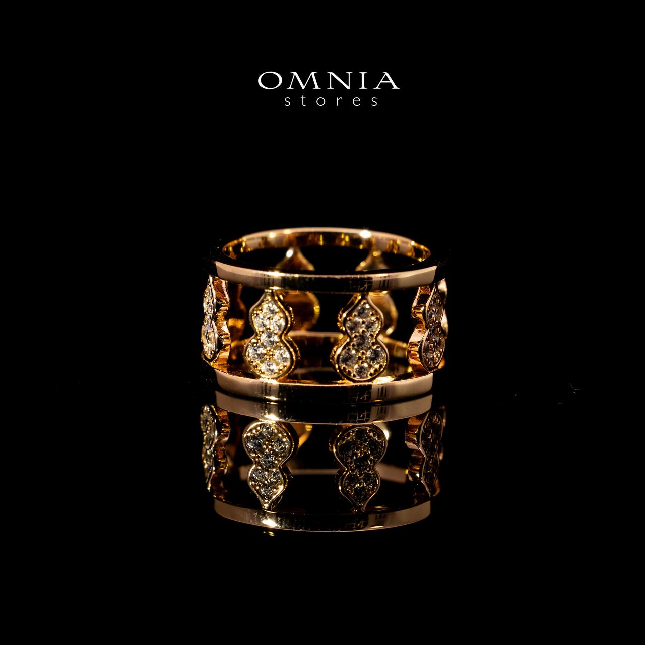 Omnia Nayirah Rose Glod Ring In 925 Silver High Quality Certified Lab Crafted Stones - OMNIASTORES UAE