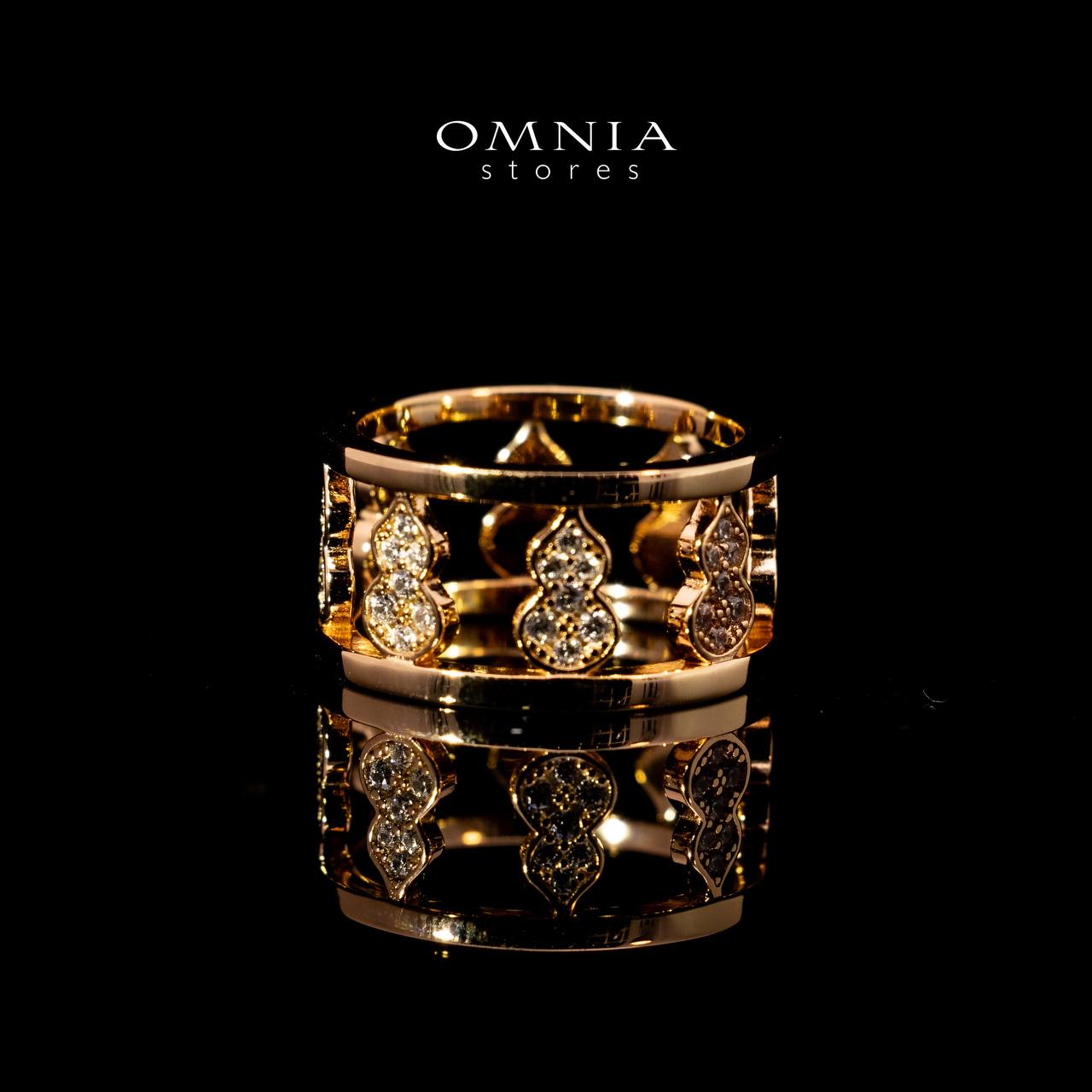 Omnia Nayirah Rose Glod Ring In 925 Silver High Quality Certified Lab Crafted Stones - OMNIASTORES UAE