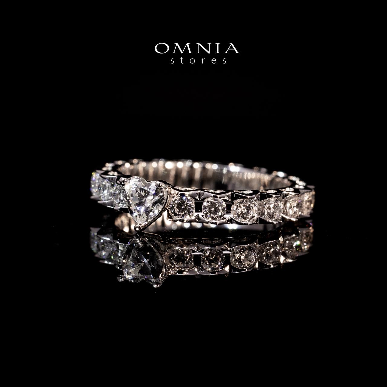 Omnia Ayshan White Heart Shape Ring In 925 Silver High Quality Certified Lab Crafted Stones - OMNIASTORES UAE