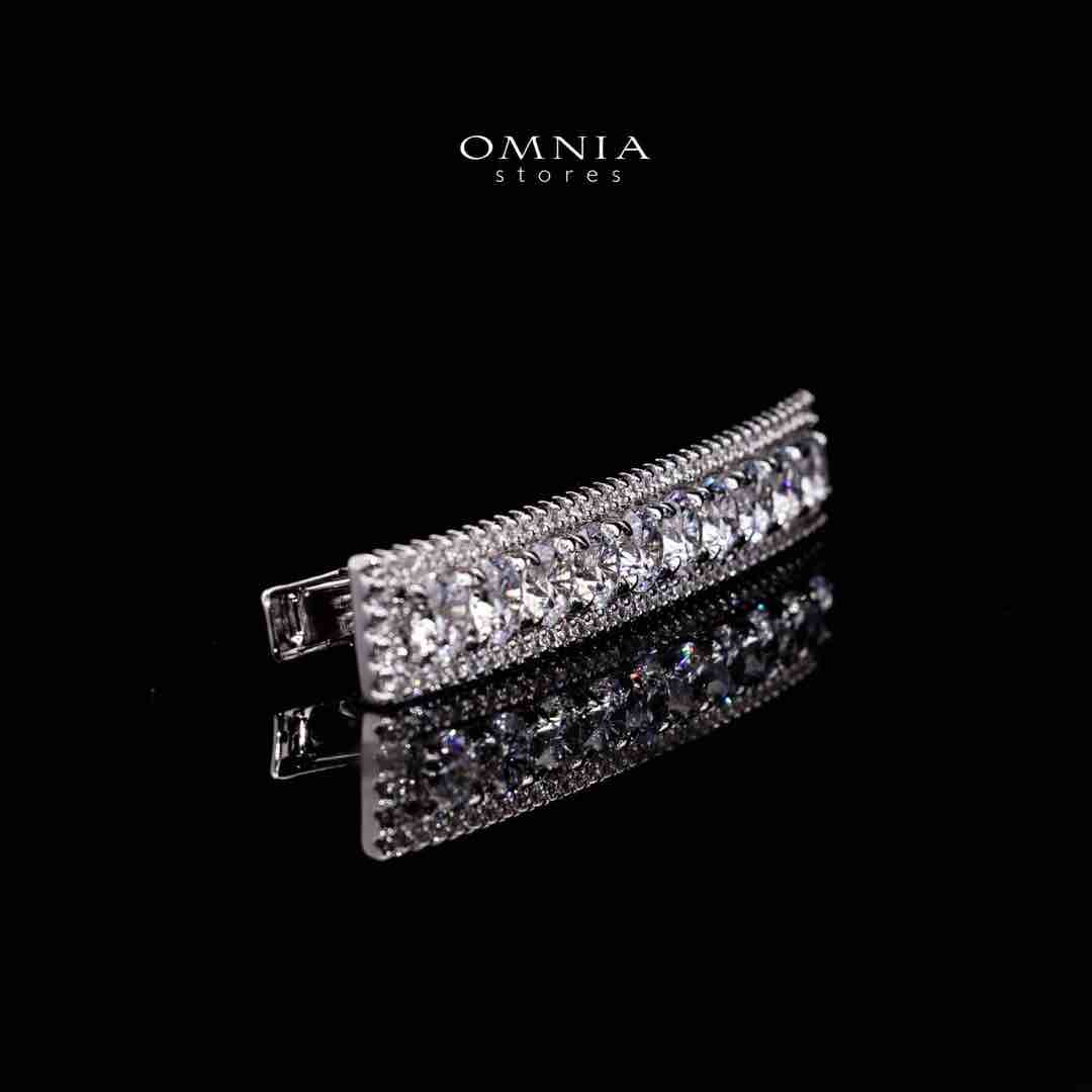Omnia Anam White Hair Clip In 925 Silver High Quality Lab Crafted Stones - OMNIASTORES UAE