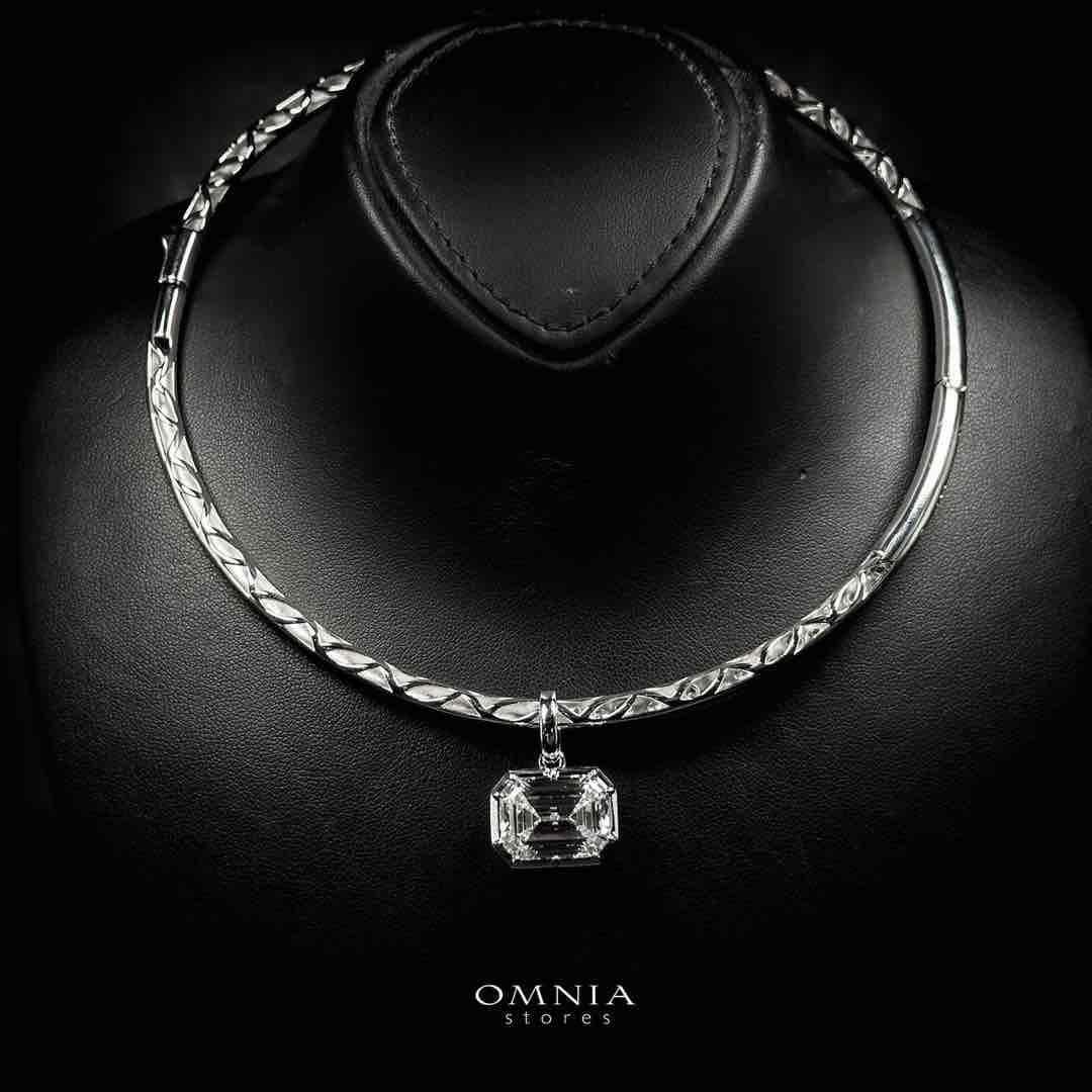 Omnia Kouther White Necklace In 925 Silver High Quality Certified Lab Crafted Stones - OMNIASTORES UAE