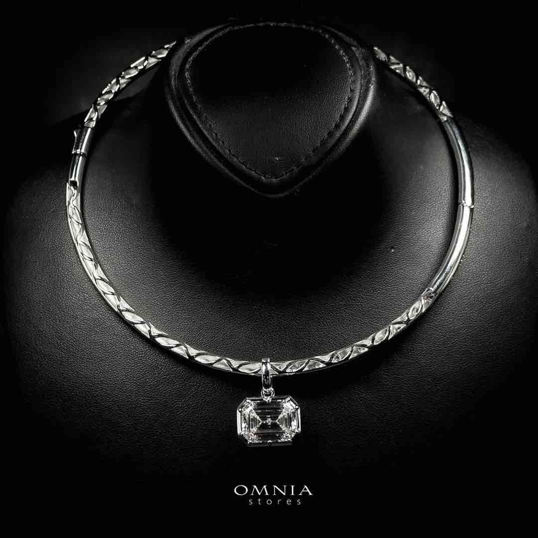 Omnia Kouther White Necklace In 925 Silver High Quality Certified Lab Crafted Stones - OMNIASTORES UAE