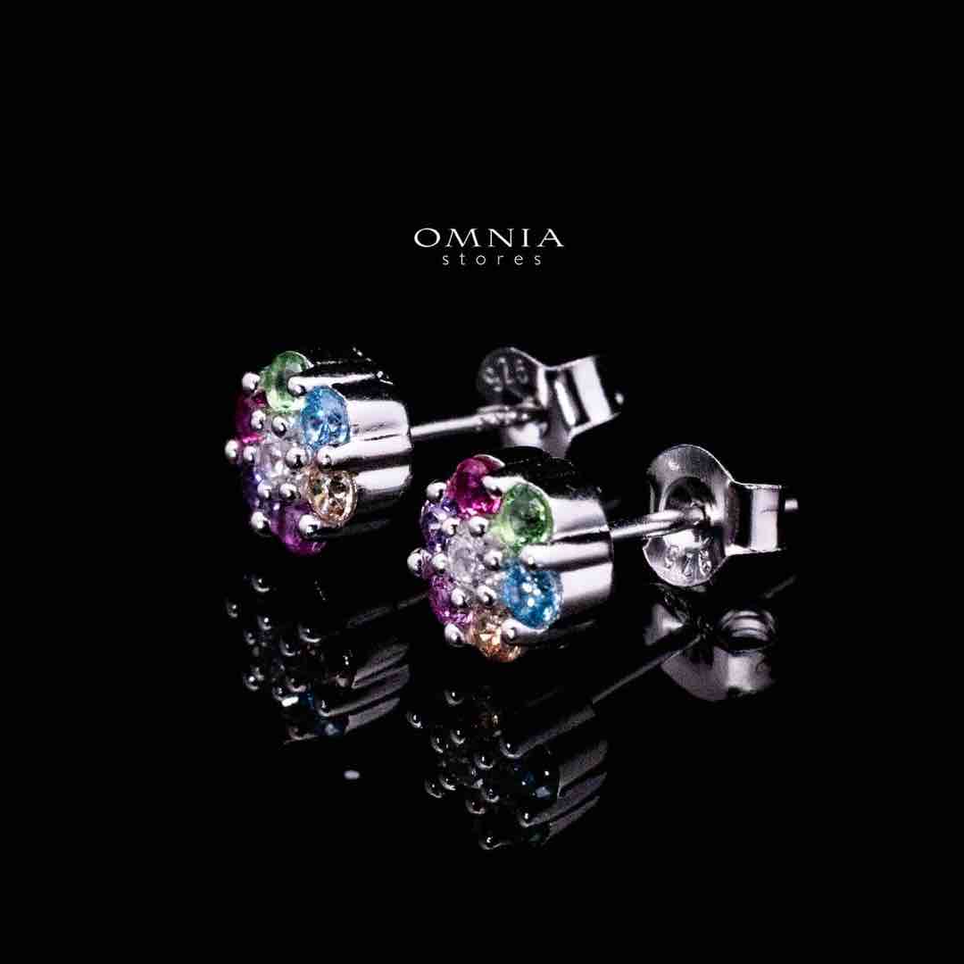 Omnia Zakiyaa Multi Color Tennis Necklace, Earrings and Bracelet Set in 925 Silver with High Quality Simulated Diamonds 2mm - OMNIASTORES UAE
