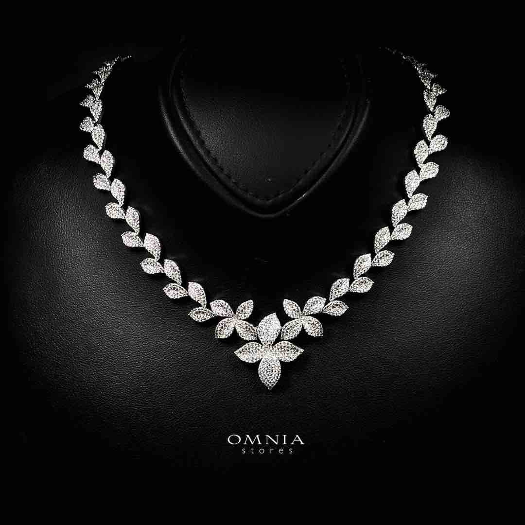 Omnia Minha Luxury White Bridal Full Set in High Quality Zircon Stone Rhodium Plated - OMNIASTORES UAE