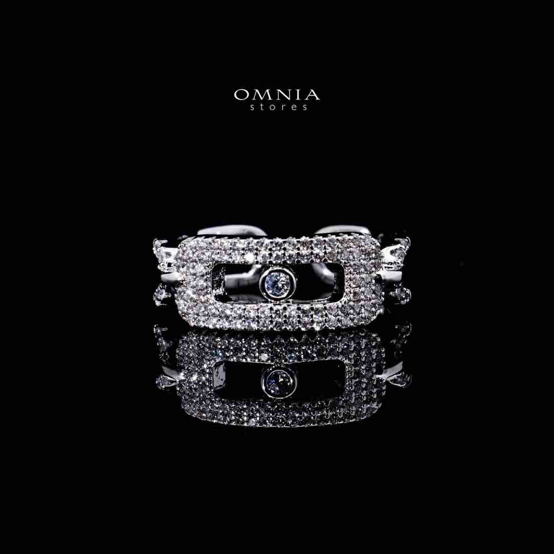 Omnia Amayah Luxury White Bracelet & RIng Set in High Quality Zircon Stone Rhodium Plated - OMNIASTORES UAE