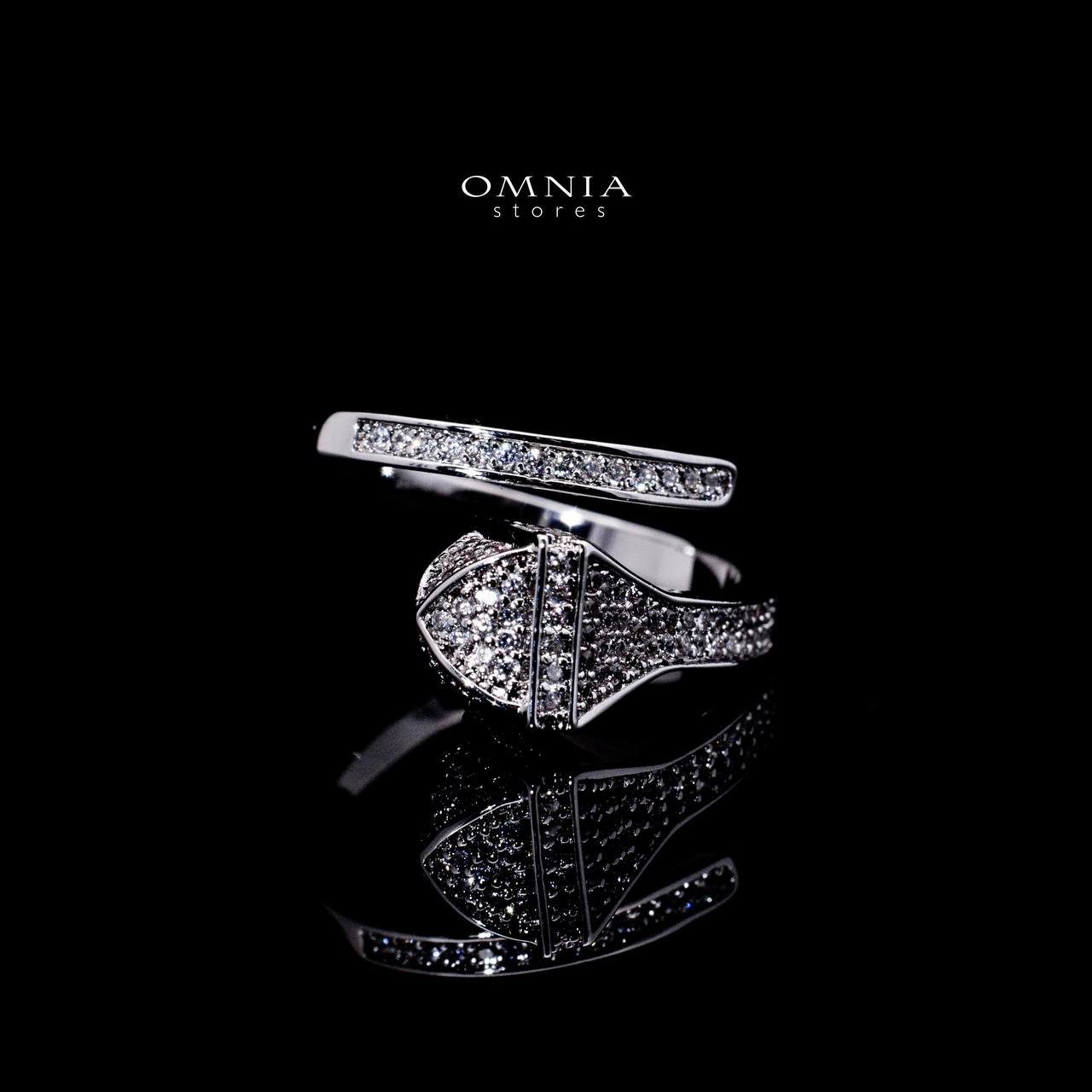 Omnia Baiza Luxury White Bracelet & RIng Set in High Quality Zircon Stone Rhodium Plated - OMNIASTORES UAE