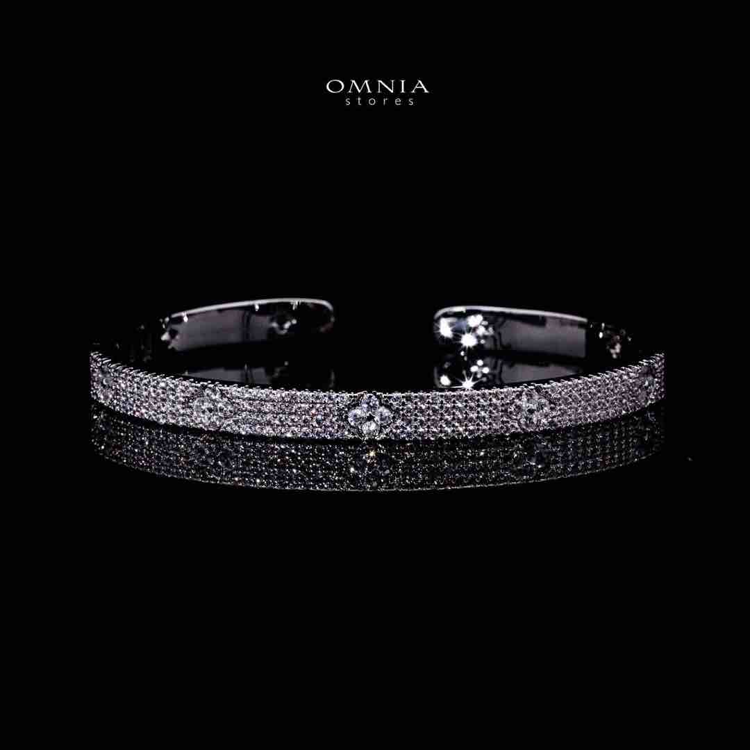 Omnia Daanya Luxury White Bracelet & RIng Set in High Quality Zircon Stone Rhodium Plated - OMNIASTORES UAE