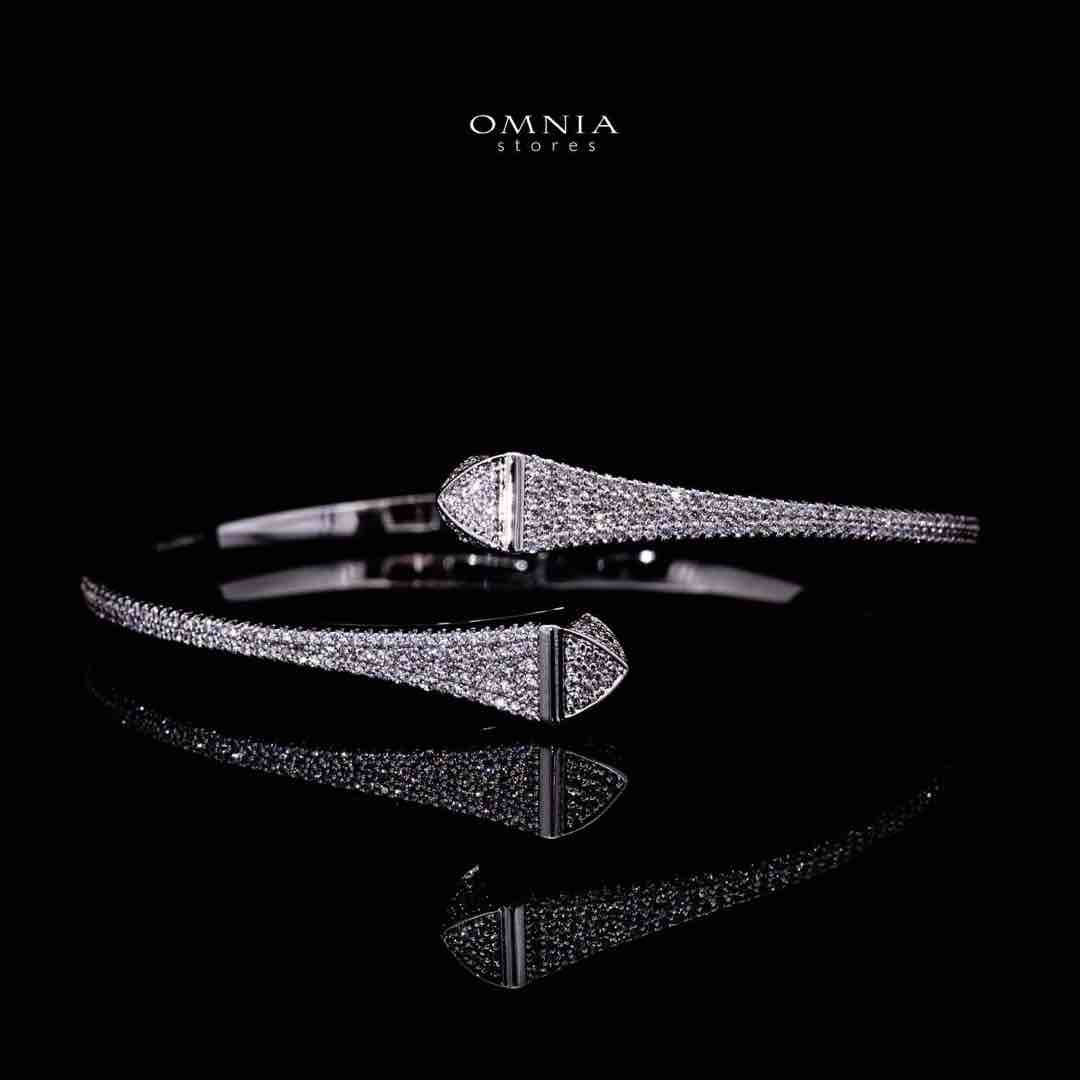 Omnia Daliya Luxury White Bracelet & RIng Set in High Quality Zircon Stone Rhodium Plated - OMNIASTORES UAE