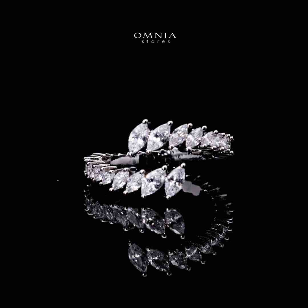 Omnia Ehan Luxury White Bracelet & RIng Set in High Quality Zircon Stone Rhodium Plated - OMNIASTORES UAE