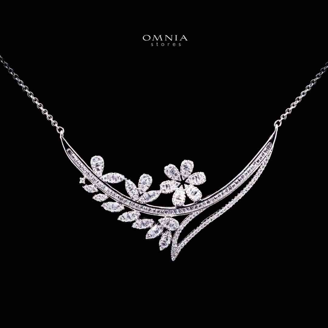 Omnia Celina Luxury White Full Set in High Quality Zircon Stone Rhodium Plated - OMNIASTORES UAE