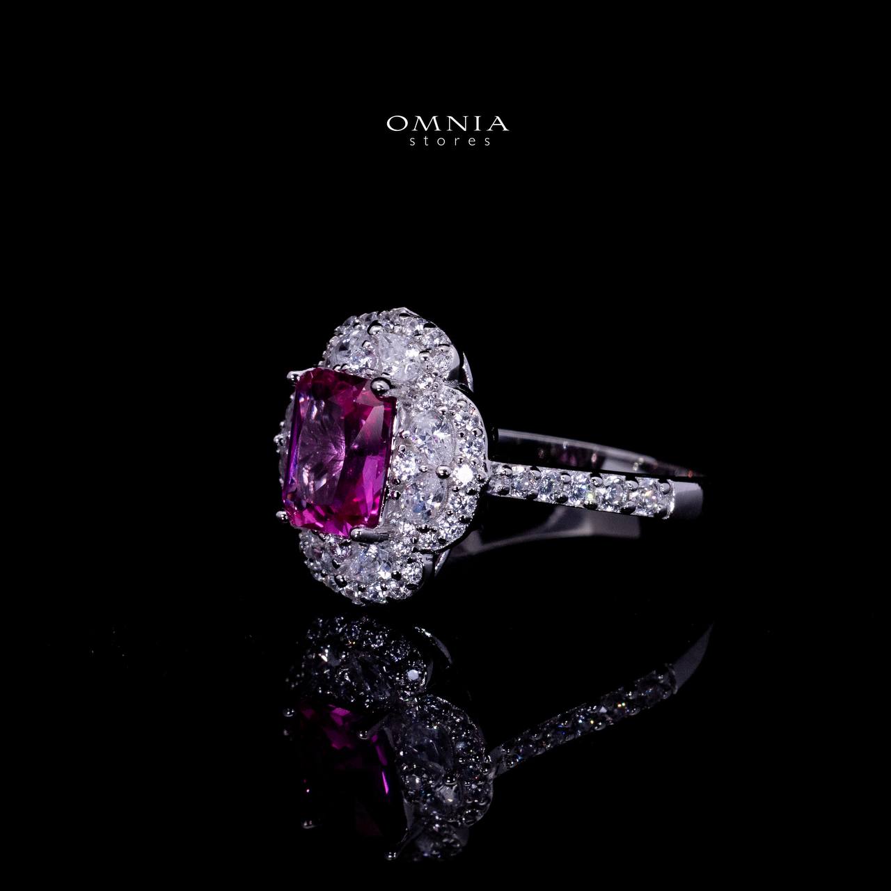 Omnia Raeya Purple Silver Ring in 925 Silver with High Quality Simulated Diamonds - OMNIASTORES UAE