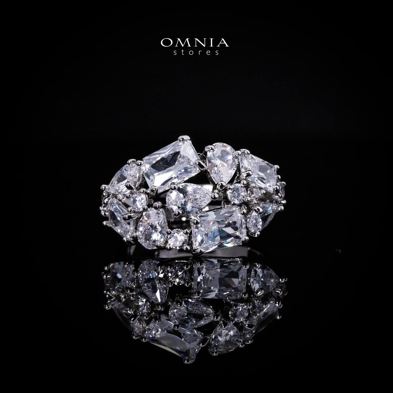 Omnia Anastasia White Luxury Bridal Full Set in High Quality Zircon Stone in Rhodium Plated - OMNIASTORES UAE