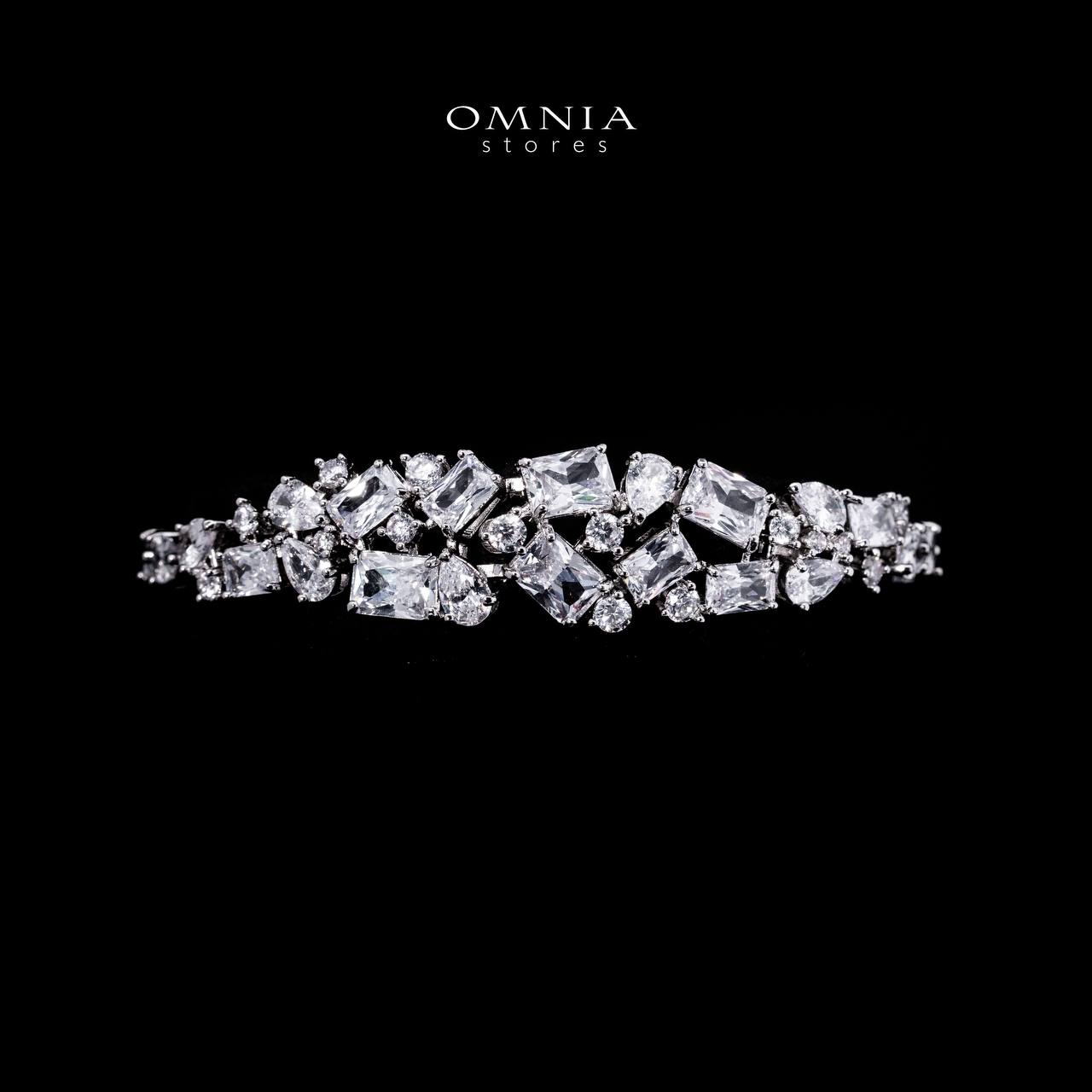 Omnia Anastasia White Luxury Bridal Full Set in High Quality Zircon Stone in Rhodium Plated - OMNIASTORES UAE