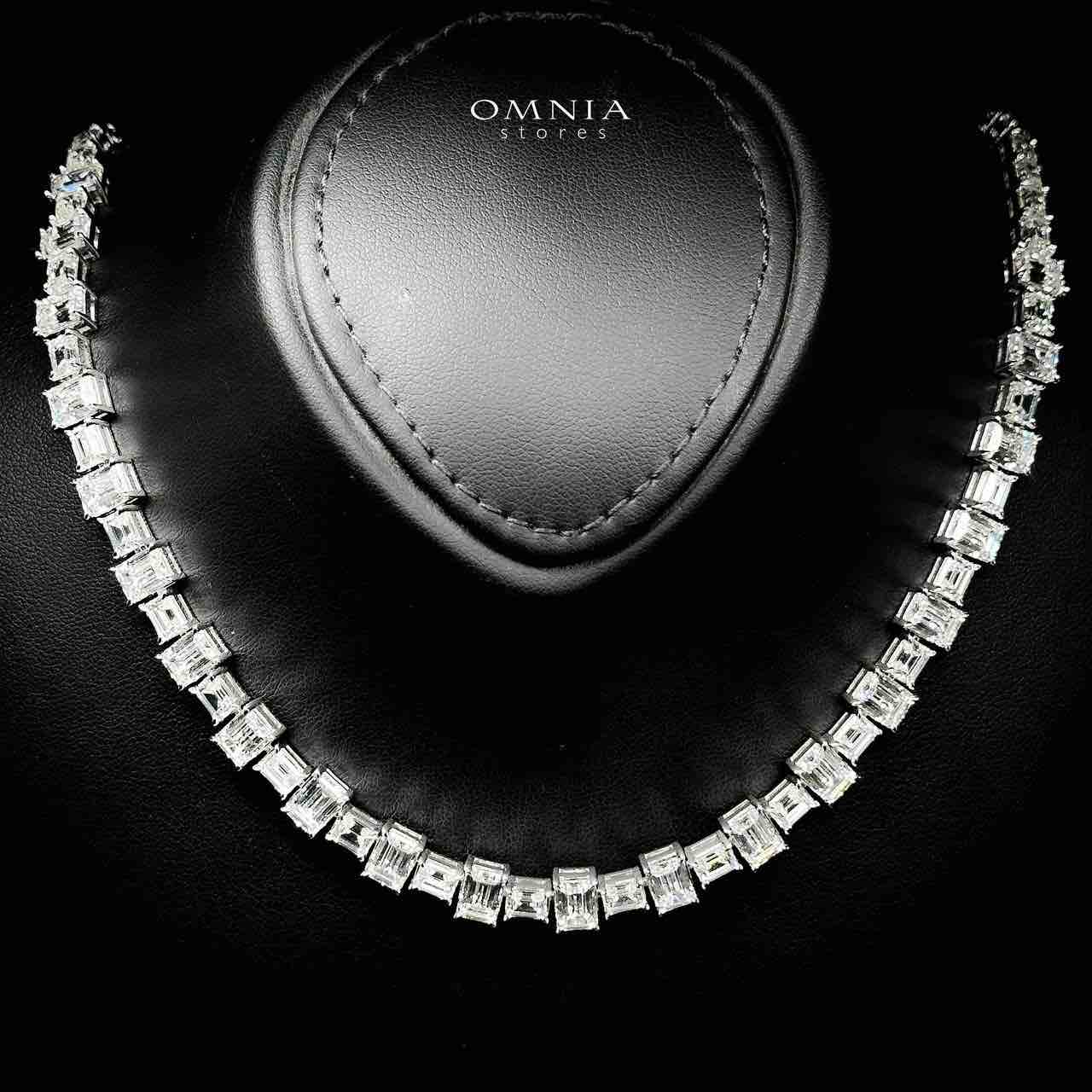 Omnia Nayra White Necklace In 925 Silver With High Quality Lab Crafted Stones