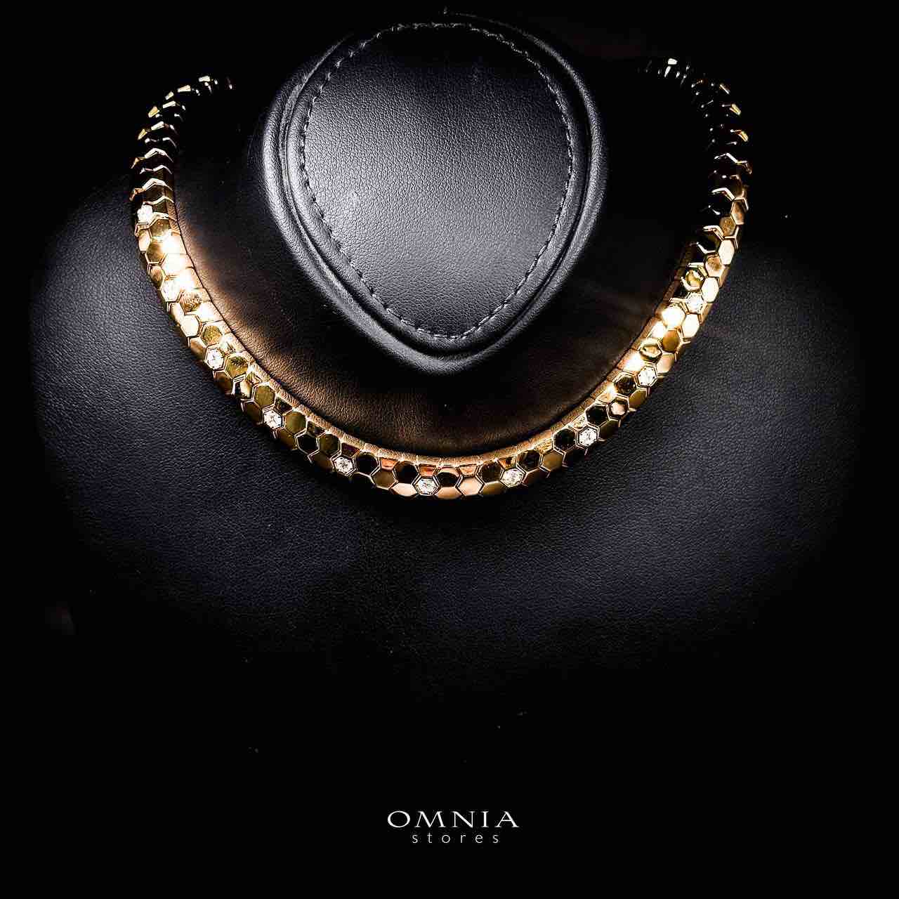 Omnia Aleeza Rose Gold Necklace With High Quality Lab Crafted Stones In 925 Silver - OMNIASTORES KSA