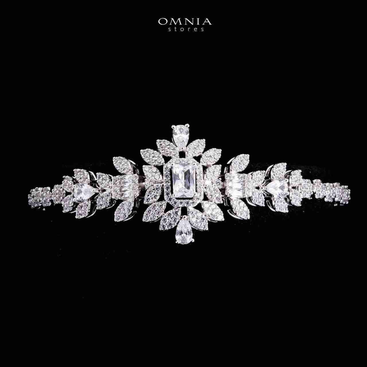Omnia Kaila White Luxury Bridal Full Set in High Quality Zircon Stone in Rhodium Plated