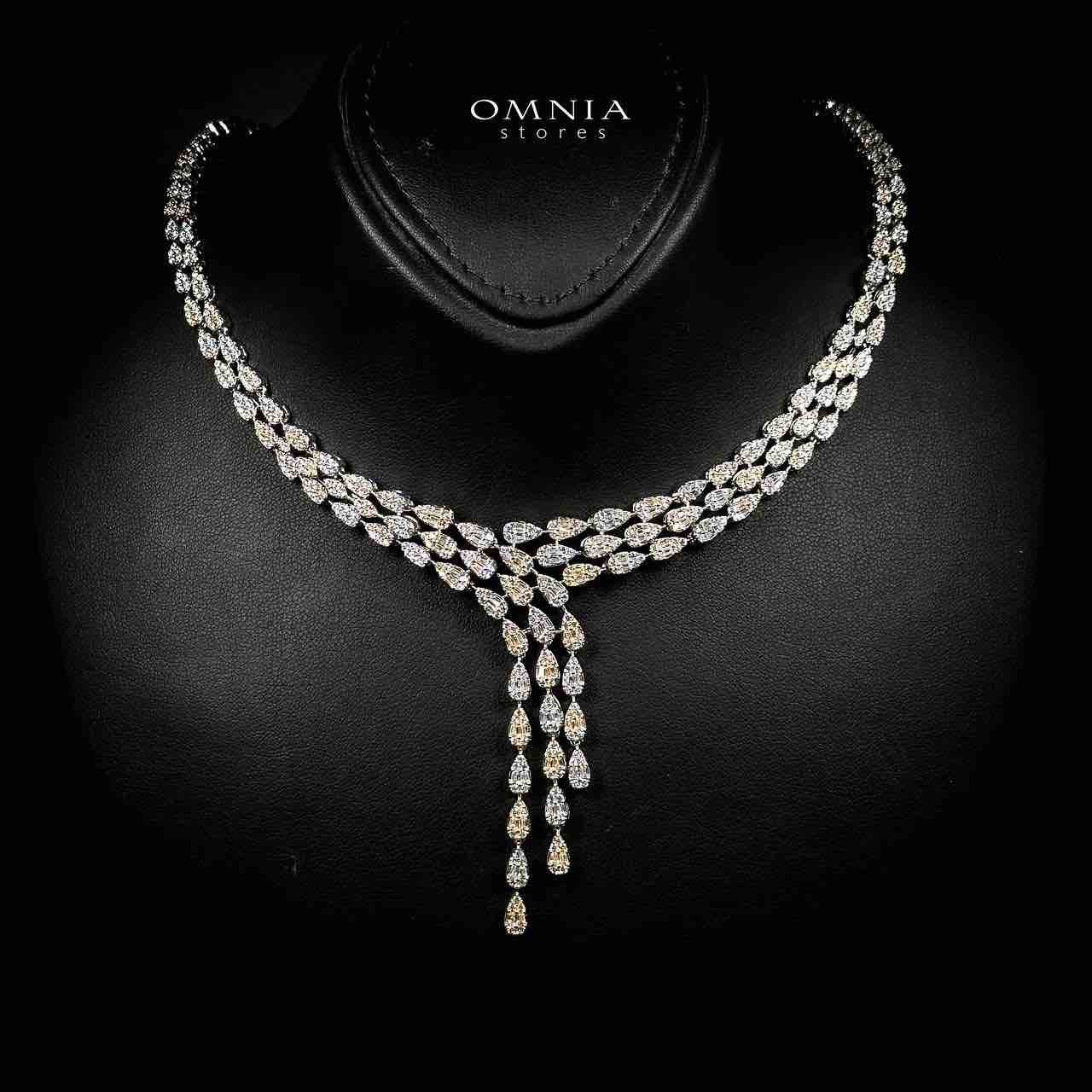 Omnia Nasiha Luxury Bridal Gold and White Full Set in High Quality Zircon Stone Rhodium Plated