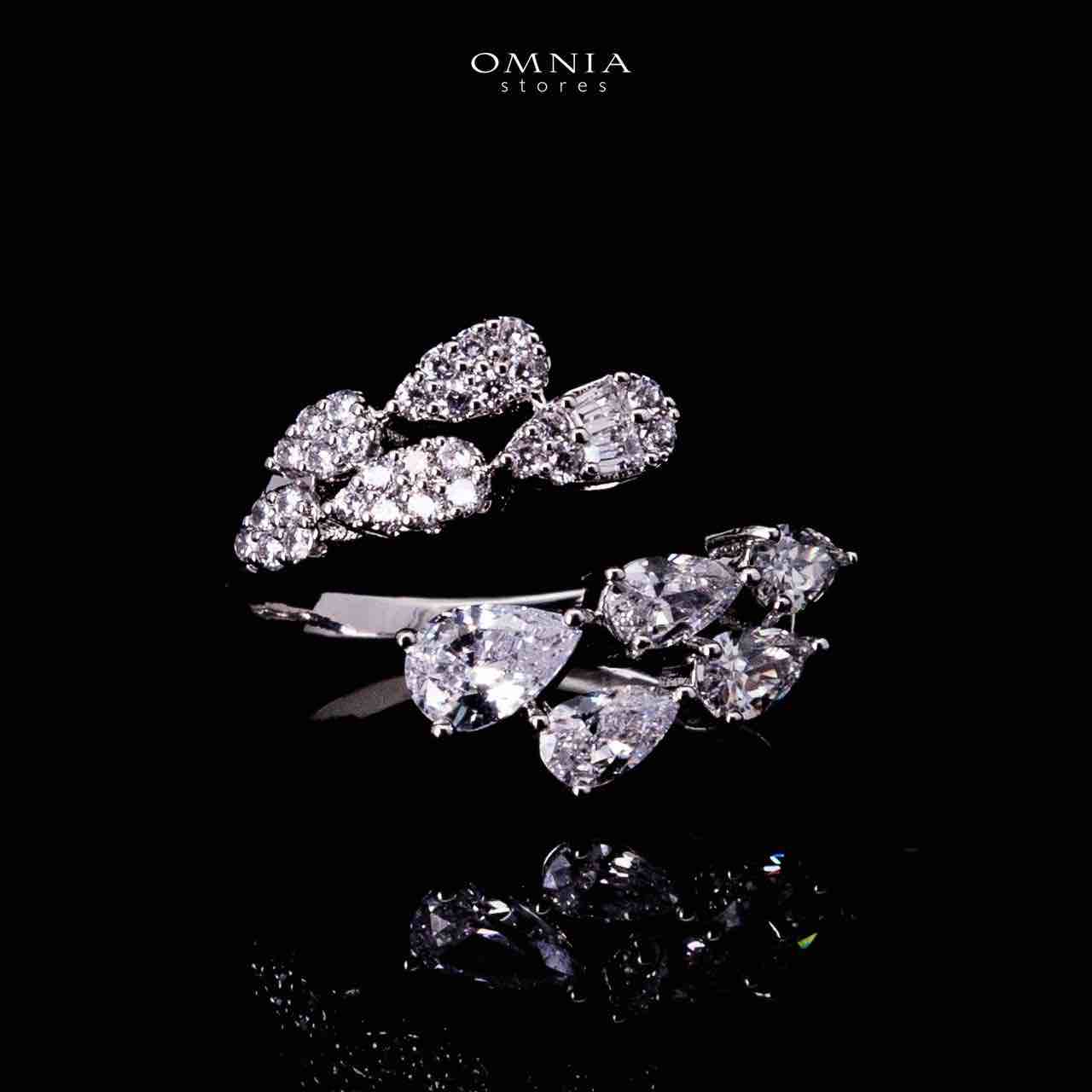 Omnia Amrah Luxury Bridal White Full Set in High Quality Zircon Stone Rhodium Plated