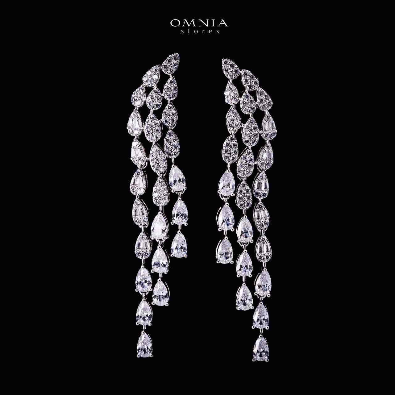 Omnia Amrah Luxury Bridal White Full Set in High Quality Zircon Stone Rhodium Plated