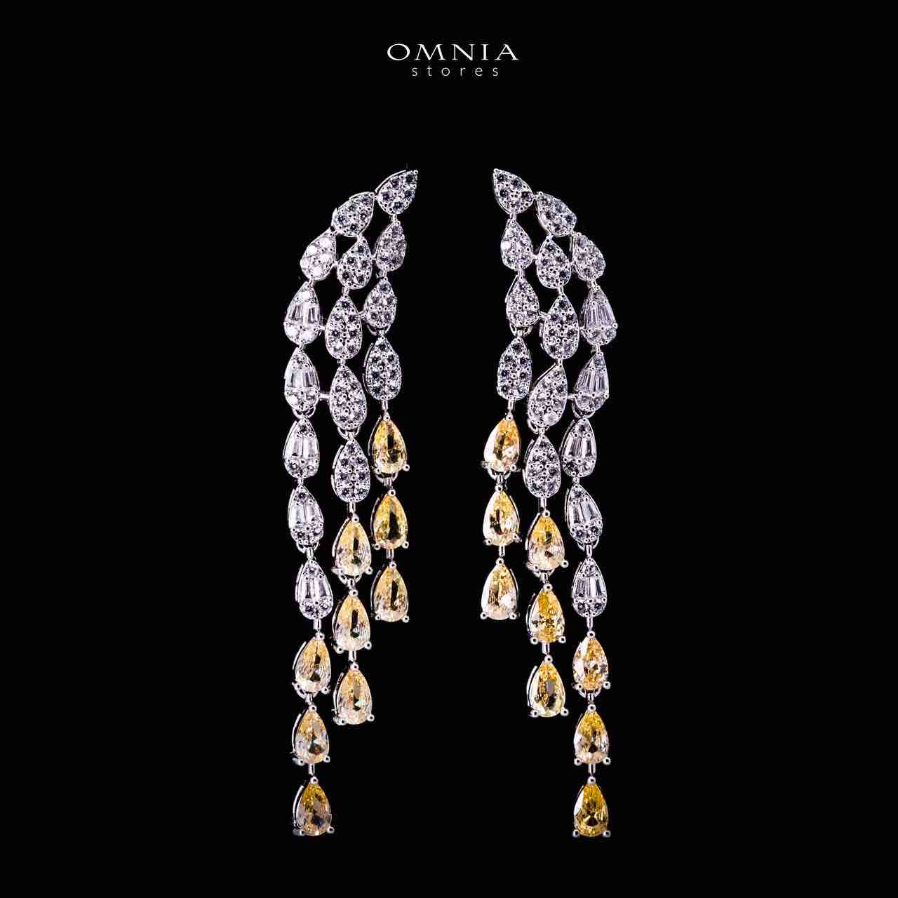 Omnia Senna Luxury Bridal Yellow Full Set in High Quality Zircon Stone Rhodium Plated