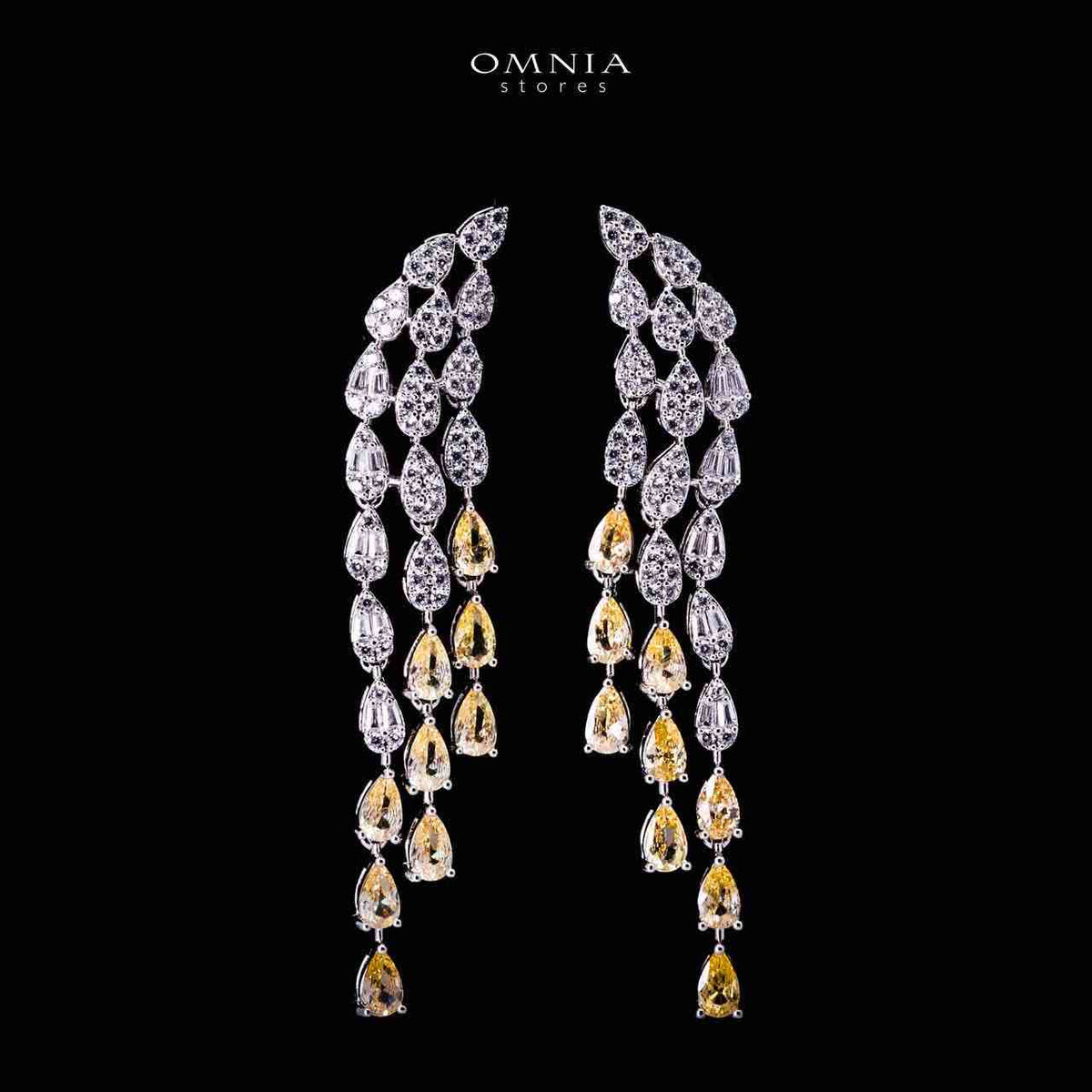 Omnia Senna Luxury Bridal Yellow Full Set in High Quality Zircon Stone Premium Rhodium Plated - OMNIASTORES UAE