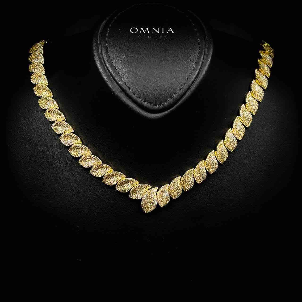 Omnia Alaia Luxury Gold Bridal Full Set in High Quality Zircon Stone Rhodium Plated