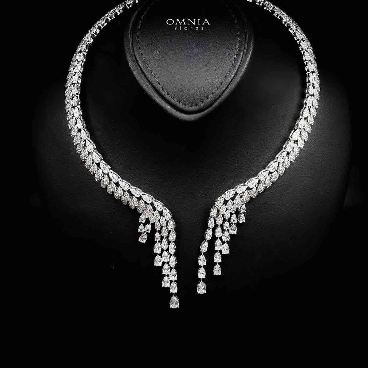 Omnia Senna Luxury Bridal White Full Set in High Quality Zircon Stone Premium Rhodium Plated - OMNIASTORES UAE