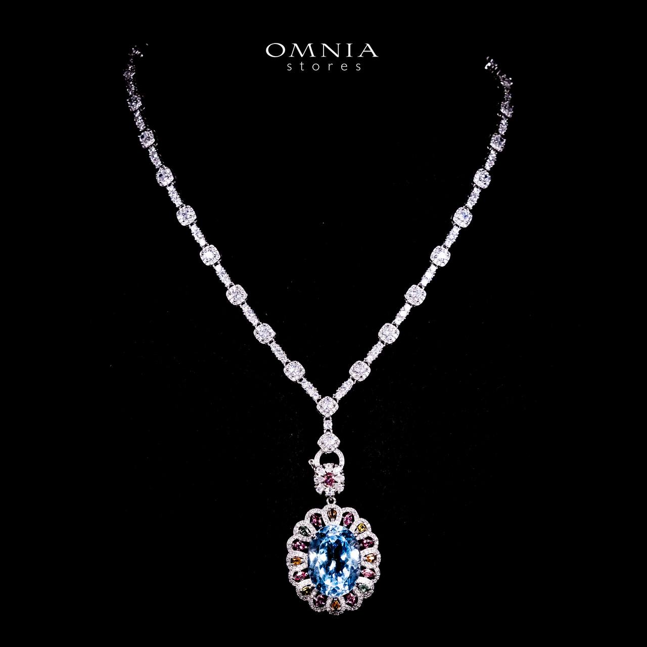 Omnia Laila Necklace in 92.5 Silver High Quality Topaz Stone - OMNIASTORES KSA