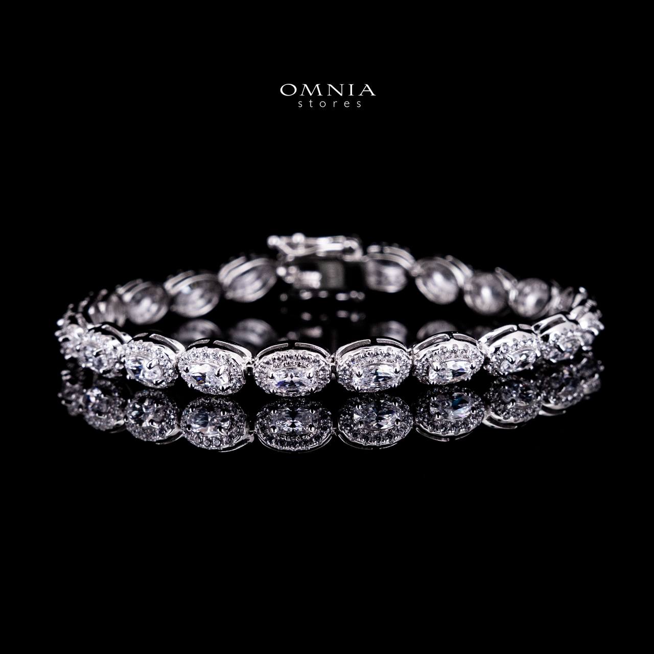 Omnia Syra White Silver Bracelet in 925 Silver High Quality Simulated Diamonds