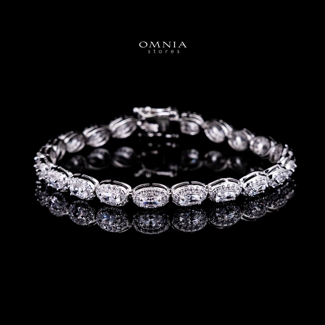 Omnia Syra White Silver Bracelet in 925 Silver High Quality Simulated Diamonds